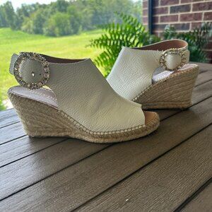 Maypol Nemi Espadrille, Leather Rhinestone Buckle, Womens 8, Worn Once